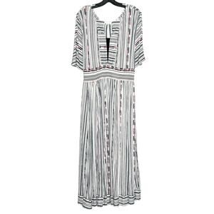 Wayward Fancies Eshakti Dress Boho Festival Prairie Hippie Maxi Stripe Medium